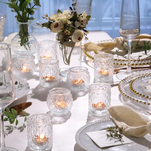 NITIME 36Pcs Assorted Clear Votive Candle Holders, Tea Light Candle Holders for Wedding Centerpiece, Glass Candle Holder for Table Centerpiece, Home and Party Decorations - Image 3