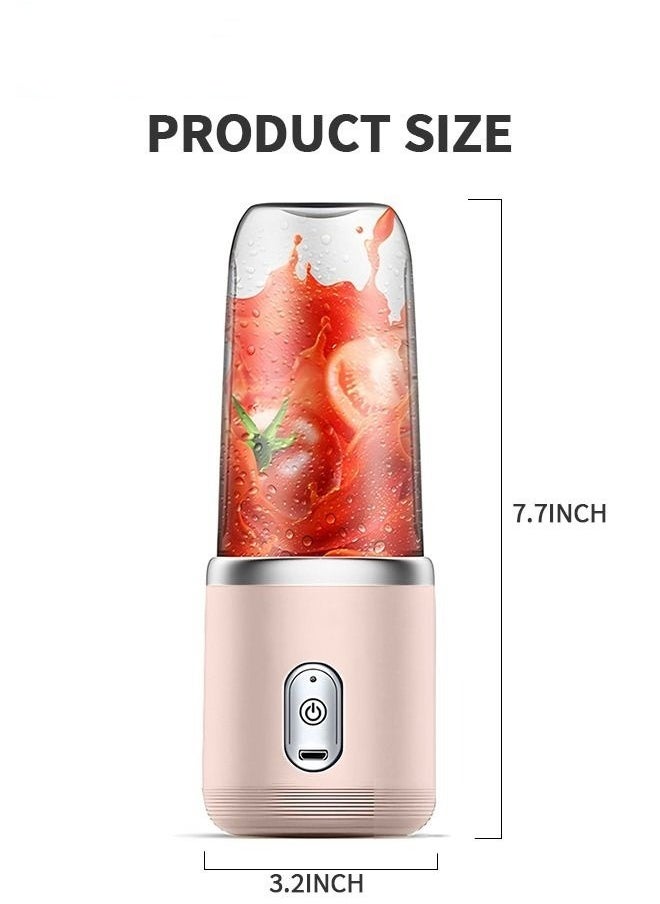 Portable Automatic Multi Functional Juicer Cup 400ml with Transparent Juice Cup Pink