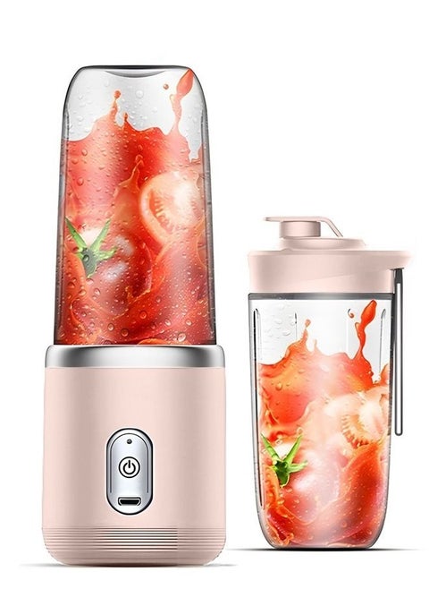 Portable Automatic Multi Functional Juicer Cup 400ml with Transparent Juice Cup Pink