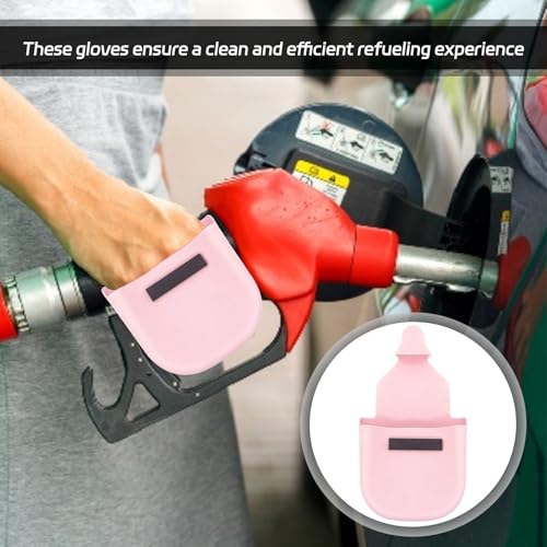 hinbkenla 2 Pcs Gas Pump,Fuel Gloves,Gas Gloves For Gasoline Pump,Protect Hands From Filthy Reusable Magnetic,Silicone,Glove For Safe Refueling Durable And Universal(Black&Pink) - Image 5