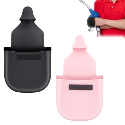 hinbkenla 2 Pcs Gas Pump,Fuel Gloves,Gas Gloves For Gasoline Pump,Protect Hands From Filthy Reusable Magnetic,Silicone,Glove For Safe Refueling Durable And Universal(Black&Pink) - Image 1