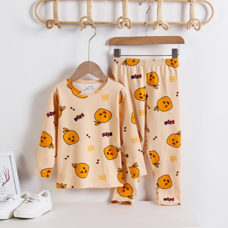2022 New Warm Home Clothes Korean Version Of Children And Teenagers Cool Silk Cotton Underwear Suit - Image 1
