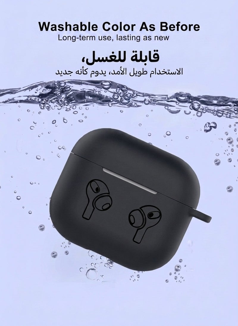 iSNUP Protective Shockproof Silicone Case Cover for Apple AirPods 3 3rd Generation - Black - Image 2
