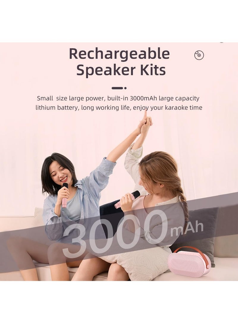 Flash Hawk - Mini Portable Karaoke Speaker Kits,Wireless Karaoke Speaker with 2 Pack Wireless Microphone for Home Outdoor Party White - Image 1