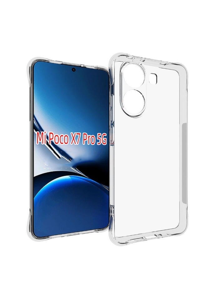 2 in 1 Case Cover & Screen Protector For Xiaomi POCO X7 Pro 5G Phone  - Shockproof Clear Slim TPU Protective Phone Cover & Full Coverage Delicate Touch Tempered Glass Screen Protector for Xiaomi POCO X7 Pro 5G. - Image 2