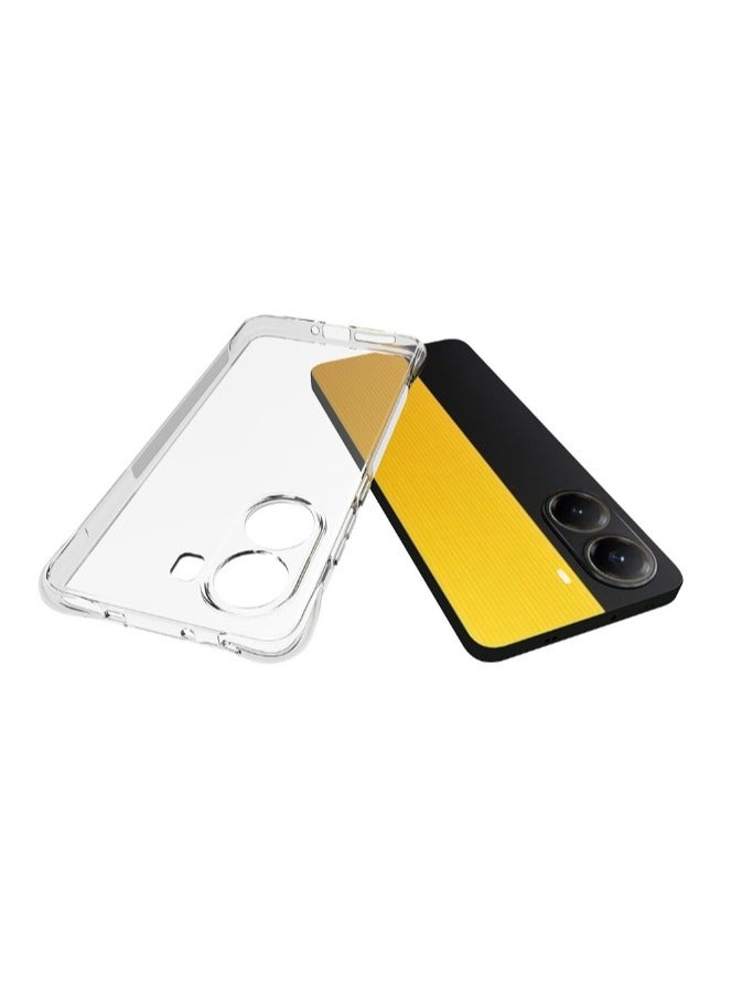 2 in 1 Case Cover & Screen Protector For Xiaomi POCO X7 Pro 5G Phone  - Shockproof Clear Slim TPU Protective Phone Cover & Full Coverage Delicate Touch Tempered Glass Screen Protector for Xiaomi POCO X7 Pro 5G. - Image 4