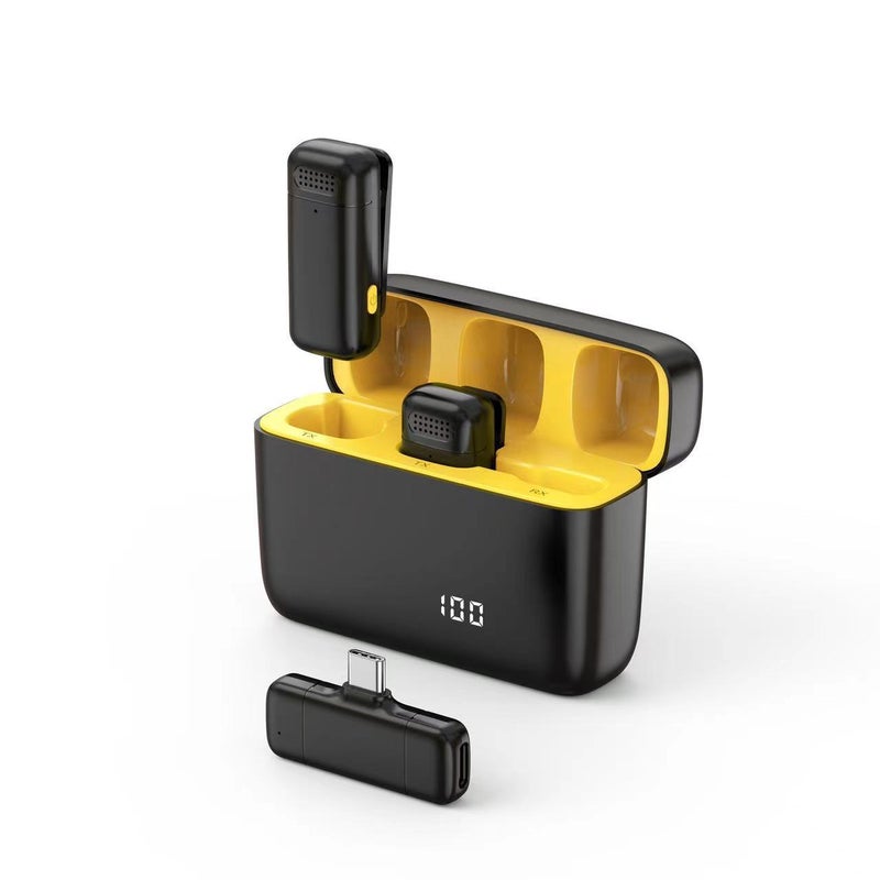 Cross-border intelligent noise reduction wireless lavaliers microphone K6 short video recording trembles live microphone microphone pickup Lemon yellow 
