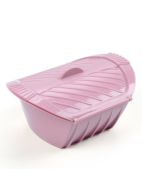 Microwave Steamer Bowl Silicone Steamer with Handle & Lid for Meal Prep with Detachable Partition, Easy to Store, Microwave Cookware, Freezer & Dishwasher Safe, Pink（SMALL）