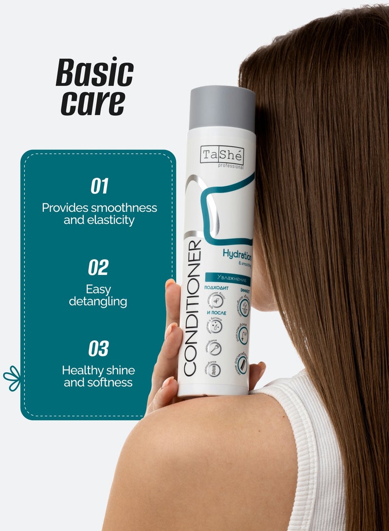 Hydration & Smoothing Hair Conditioner | Moisturizing Conditioner with Sweet Almond & Babassu Oils, 300ml