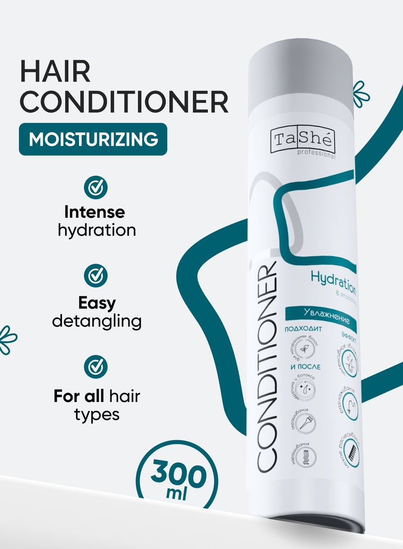 Hydration & Smoothing Hair Conditioner | Moisturizing Conditioner with Sweet Almond & Babassu Oils, 300ml