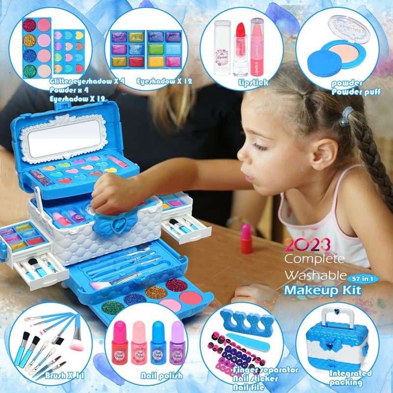 HERAPFANN Kids Makeup Sets for Girls - Makeup for Kids, Maquillaje para NiÃ±as, Play Make Up Kit, Best Toys for Little Girl,Princess Toddler Kid Stuff, Ages3456789 10-12 Year Old Girl Birthday Gifts - Image 2