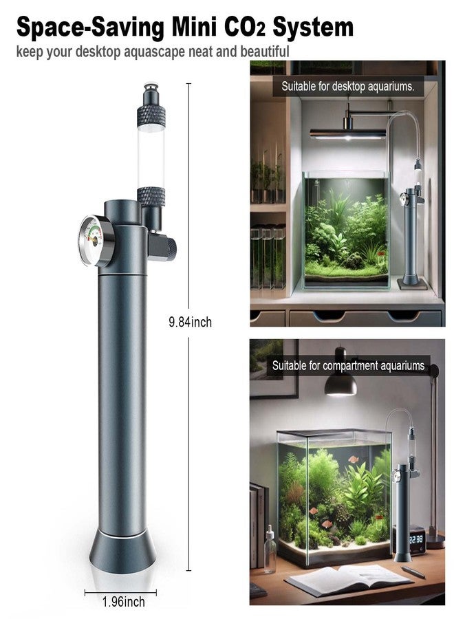 FZONE Desktop Aquarium CO2 System, CO2 Regulator with 45g Disposable CO2 Cartridge, Compatible with 5/8" and 3/8" Threaded Interfaces, Perfect for Nano Aquariums - Image 5