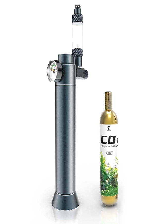 FZONE Desktop Aquarium CO2 System, CO2 Regulator with 45g Disposable CO2 Cartridge, Compatible with 5/8" and 3/8" Threaded Interfaces, Perfect for Nano Aquariums - Image 1