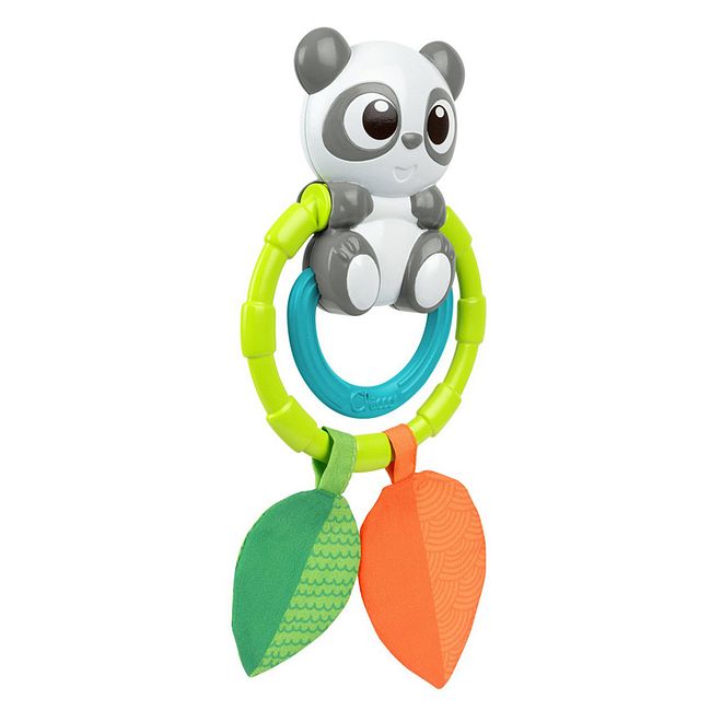 Chicco Panda Rattle for Babies 0-18 Months, Multicolor, Teething-Friendly Plastic, Soft Sounds, Easy-Grip - Image 2