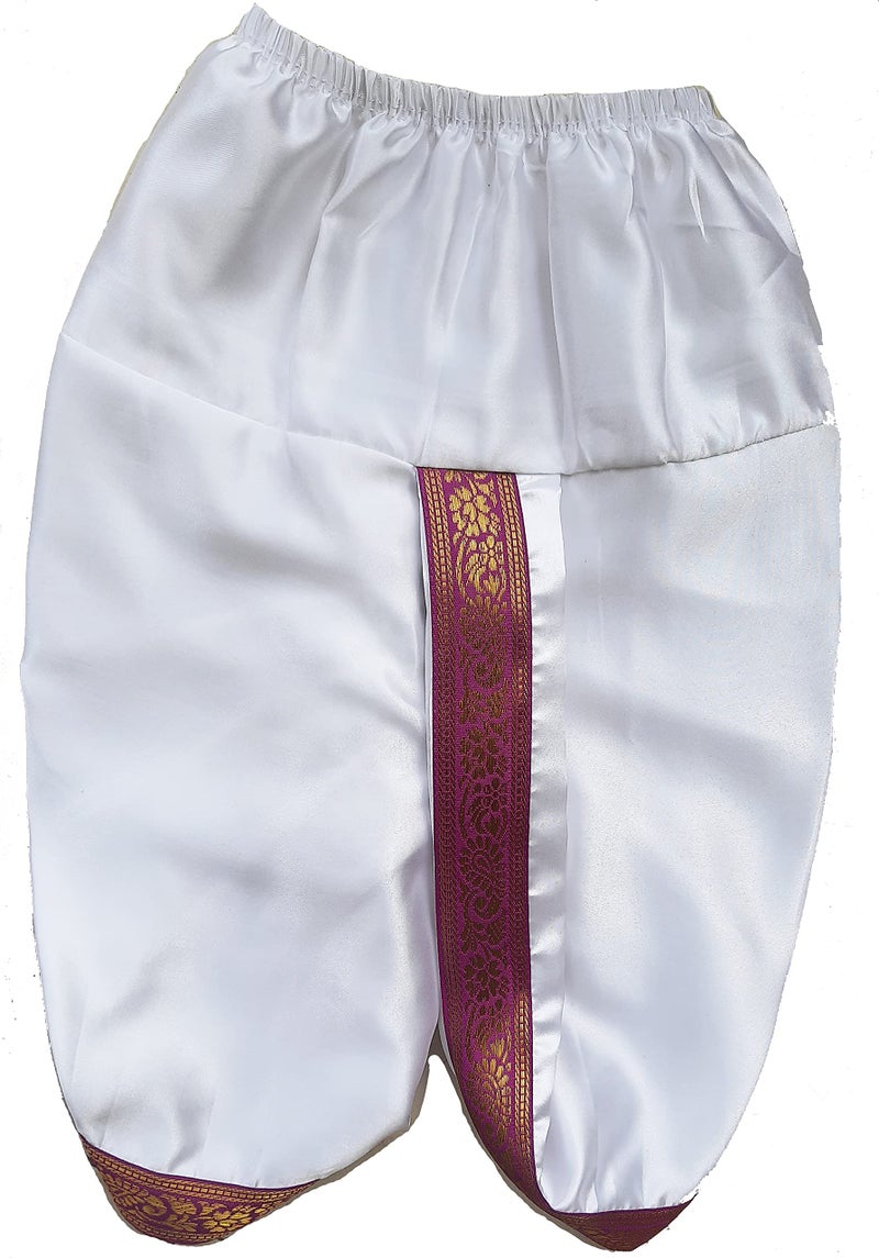 Pakhi Fashions Feather Little Krishna Classical Theme Set - Pearl White and Magenta - Image 3