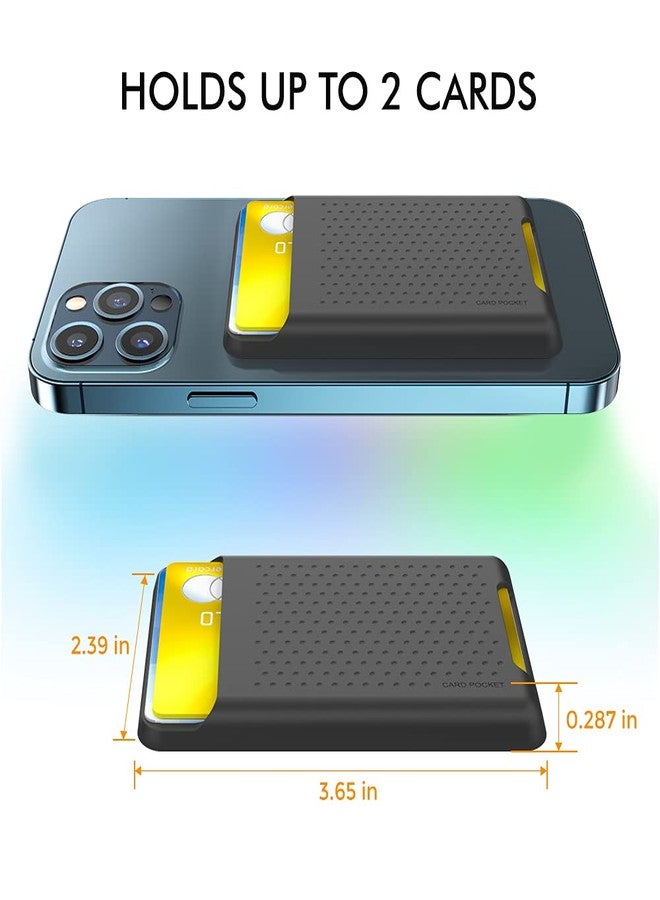 AHASTYLE MagSafe Wallet for iPhone 15/14/13/12/Pro Max/Pro/Plus/Mini RFID Magnetic Card Holder Silicone Sleeve Compatible with iPhone 12 13 14 15 Pro Max/Pro/Plus/Mini (Black) - Image 4