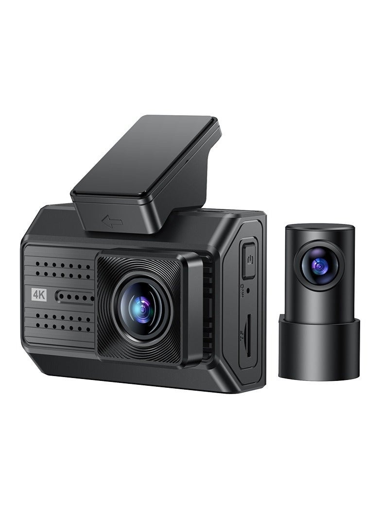 Yesido KM15 4K Dual Dash Cam Driving Recorder, Front & Rear Car Camera with G-Sensor, Loop Recording, Parking Monitor, Night Vision, Wide-Angle Lens, Motion Detection & Emergency Lock – Black - Image 1