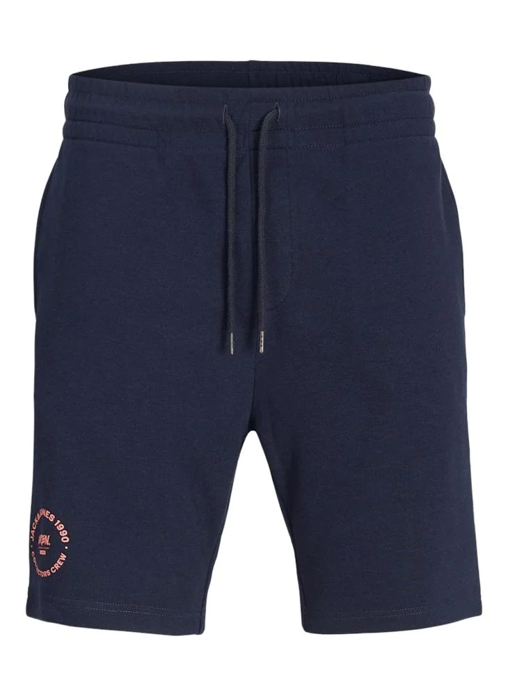 JACK & JONES Plus Size Drawstring Graphic Print Shorts