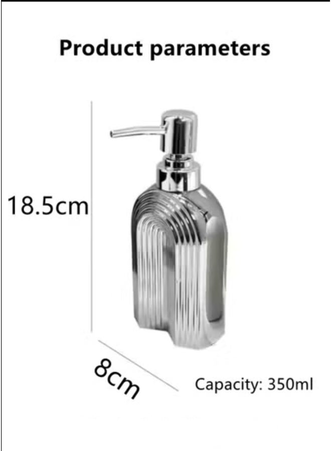 Kutis 1-Piece Soap Dispenser Lotion Dispenser Press Type Liquid Dispenser For Bathroom Countertop Kitchen Laundry Room Silver 8x18.5 cm - Image 5