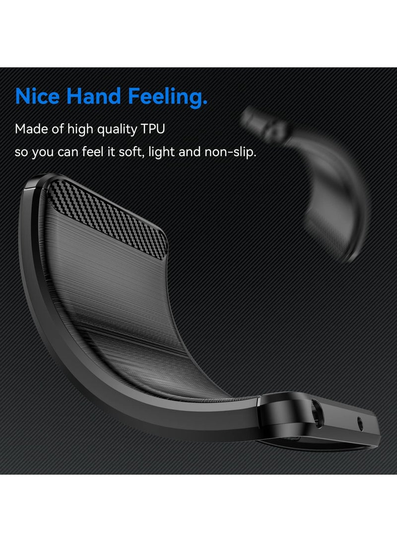 Case Cover for realme 12 Pro 5G / realme 12 Pro+ 5G , Carbon Fiber Shockproof Rugged Shield Soft TPU Back Cover Case for realme 12 Pro 5G / realme 12 Pro+ 5G, Black - Image 4