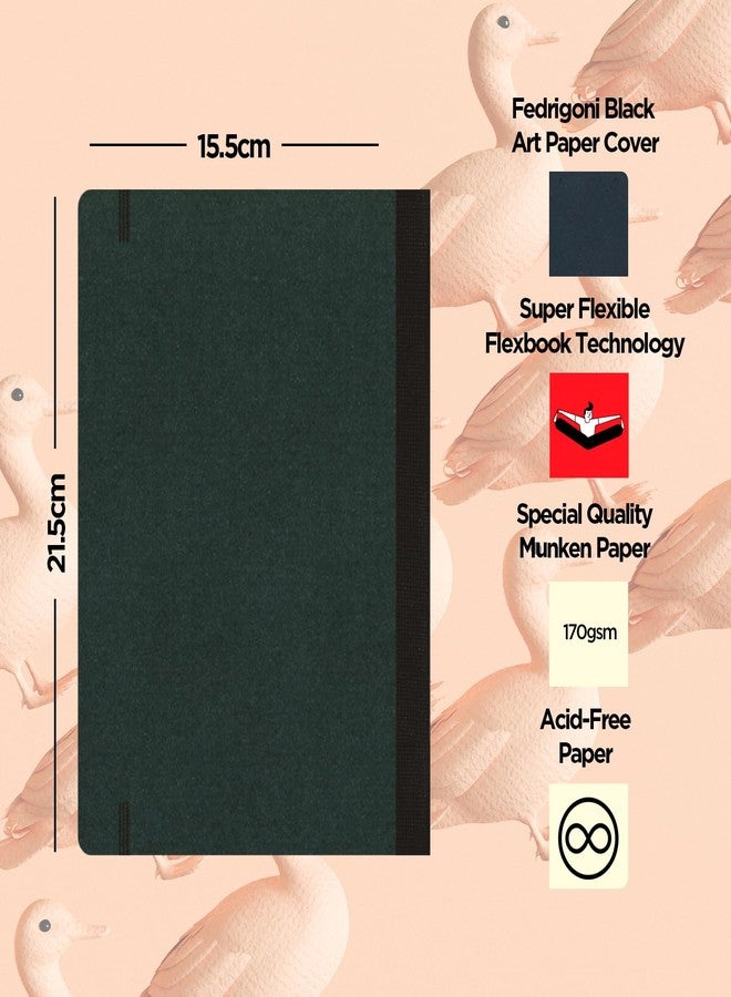 flexbook Sketchbook Black | Medium | 15,5x21,5cm | 96 pages | 170gsm Special Quality Munken Paper | Special Black Art Paper Cover | Elastic Band Closure | FSC Certified - Image 3