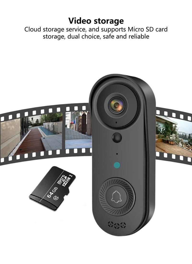 Wireless Video Intercom Video Doorbell with 1080P HD Smart Video WiFi Security Camera Door Bell with PIR Motion Detection Support SD Card & Cloud Storage