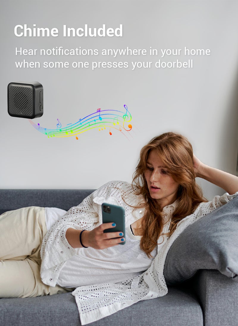 Wireless Video Intercom Video Doorbell with 1080P HD Smart Video WiFi Security Camera Door Bell with PIR Motion Detection Support SD Card & Cloud Storage