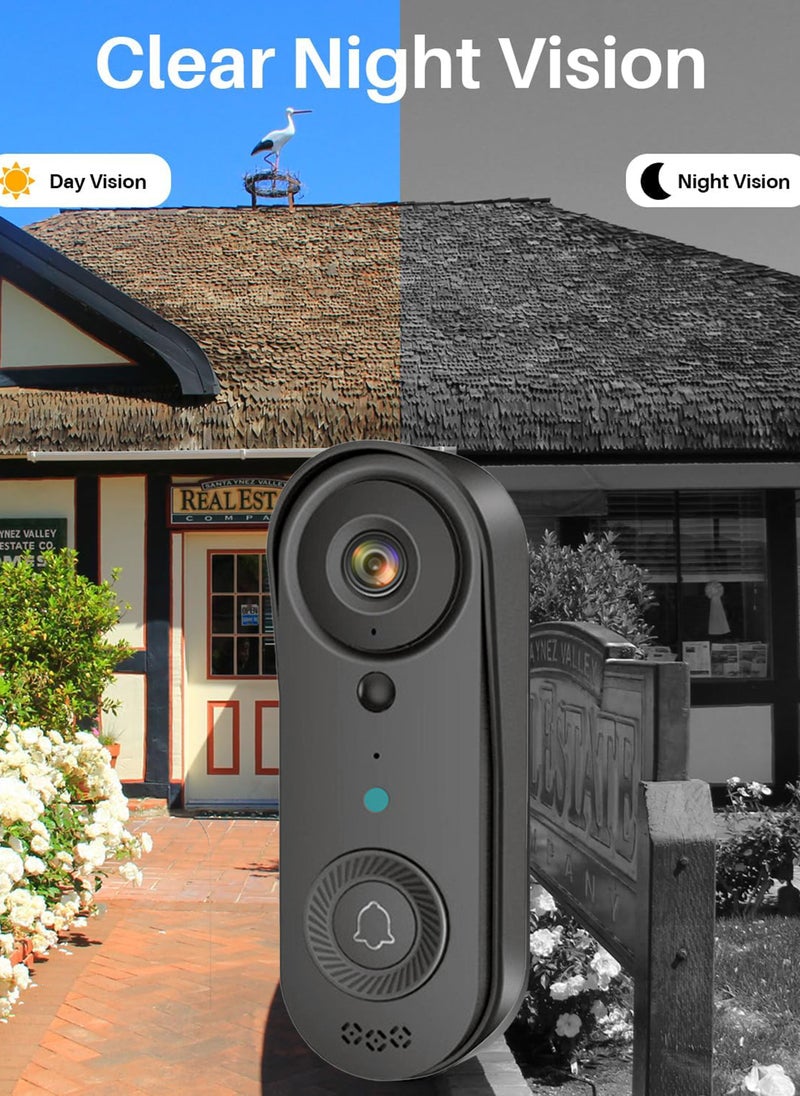 Wireless Video Intercom Video Doorbell with 1080P HD Smart Video WiFi Security Camera Door Bell with PIR Motion Detection Support SD Card & Cloud Storage