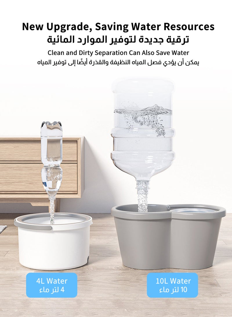 Microfiber Spin Mop and Bucket Set with Water Filtration System - Self-Cleaning/Dry/Wet All-In-One Lazy Floor for Home Hardwood, Tile Great Pet Owners (5 Pad) - Image 5