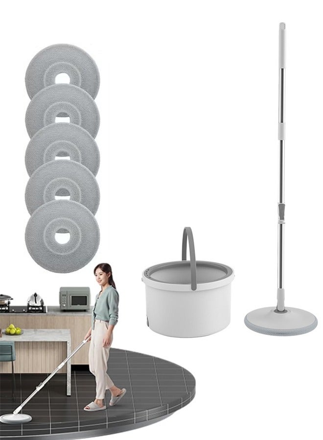 Microfiber Spin Mop and Bucket Set with Water Filtration System - Self-Cleaning/Dry/Wet All-In-One Lazy Floor for Home Hardwood, Tile Great Pet Owners (5 Pad) - Image 1