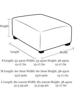 erorex Stretch Ottoman Cover Ottoman Slipcovers With Elastic Bottom Stretch Cushion For Footrest Foot Stool Furniture Washable Black M  - Image 5