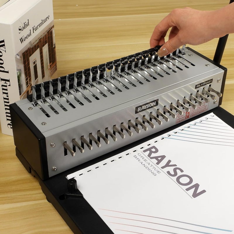 RAYSON CR12141618BK Plastic Binding Combs 1/2in. 9/16in, 5/8in, 11/16in, 19-Ring Letter Size, Black Comb Binding Spines, Multi-Size Pack of 80 - Image 2