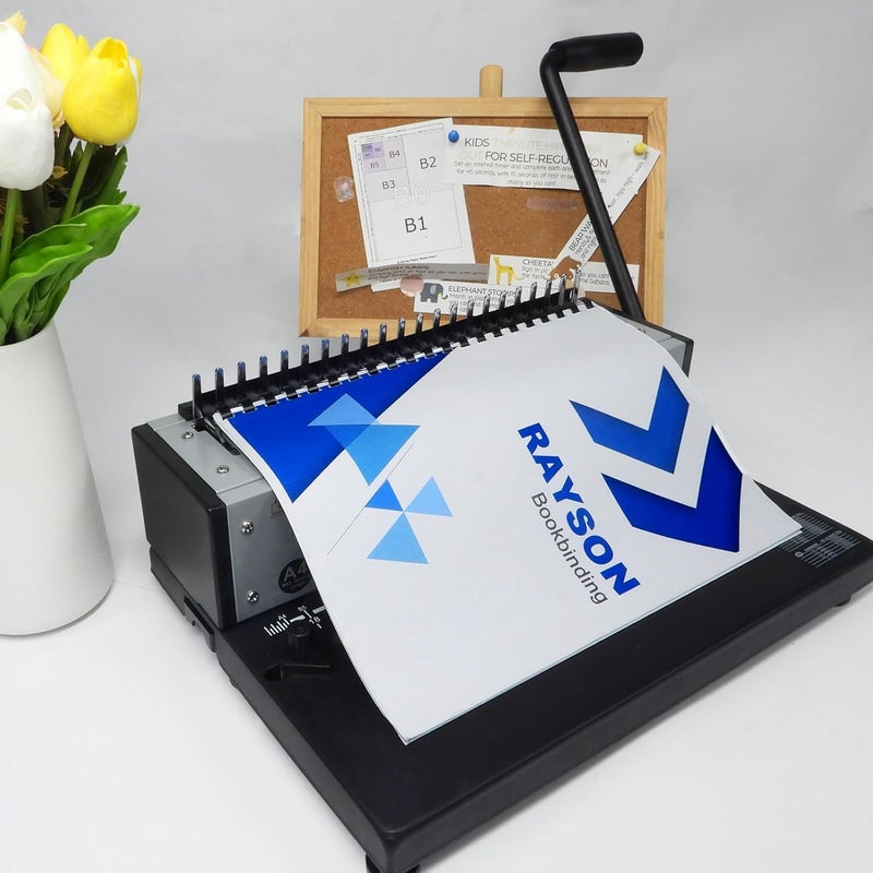 RAYSON CR12141618BK Plastic Binding Combs 1/2in. 9/16in, 5/8in, 11/16in, 19-Ring Letter Size, Black Comb Binding Spines, Multi-Size Pack of 80 - Image 5