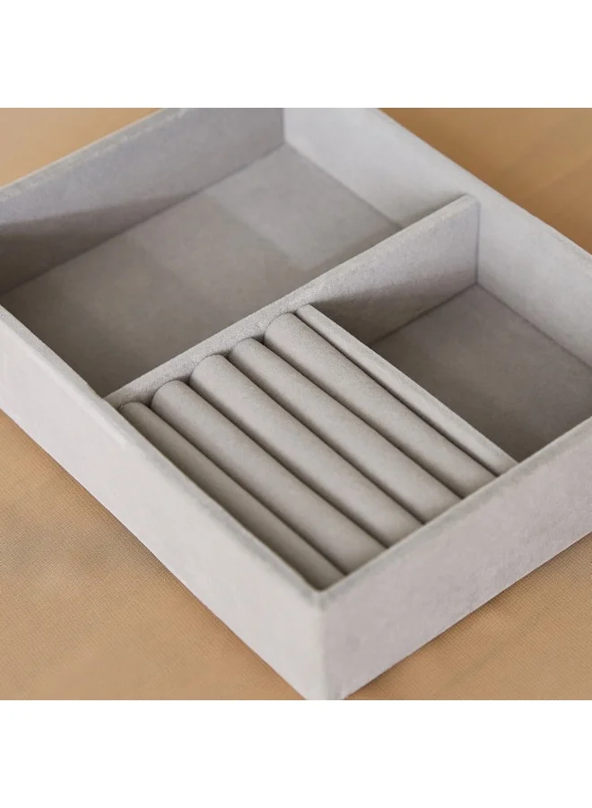 Home Box Velour 3-Compartment Jewellery Tray 21.6 x 4.5 x 16.2 cm