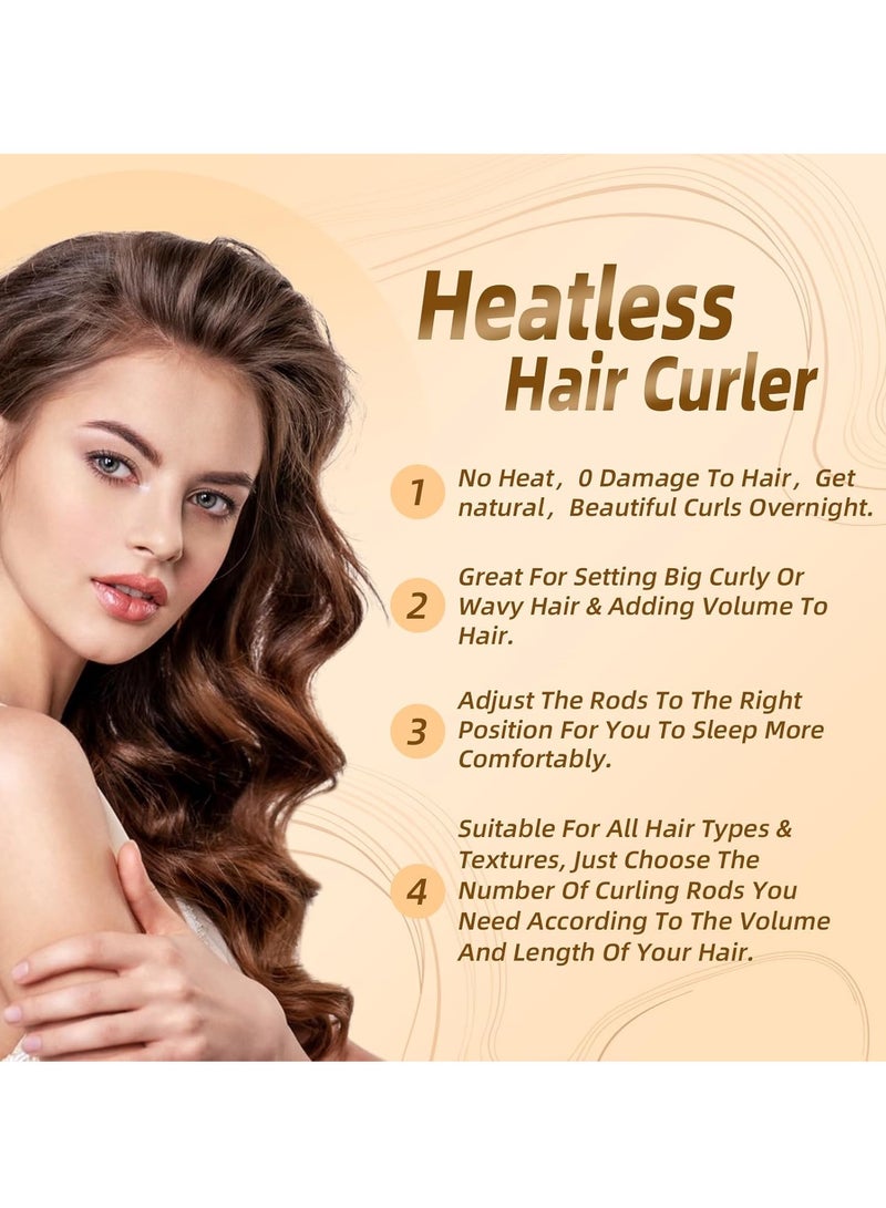 general Heatless Hair Curler Overnight - Velvet Heatless Curls Overnight For All Hair Types, No Heat Hair Curlers To Sleep In Hair Styling Tools Set (4 Rods Set ) - Image 4