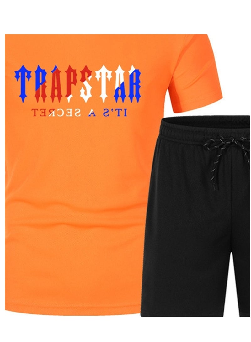 2PCS Summer Men's Short Sleeve T-Shirt Shorts Casual Two-piece Suit T-Shirt - Image 3