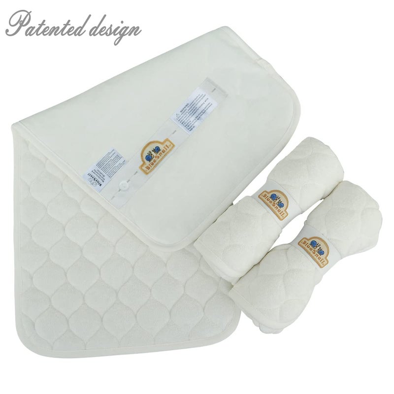 BlueSnail Quilted Thicker Waterproof Changing Pad Liners,3 Count(Snow White 13â€ x 27â€) - Image 5