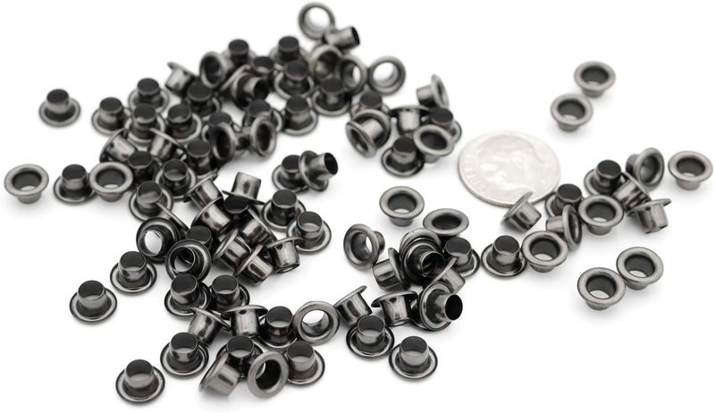 CRAFTMEMORE 4MM Hole 100PCS Grommets Eyelets for Shoes, Bead Cores, Clothes, Leather, Canvas (Gunmetal) - Image 3