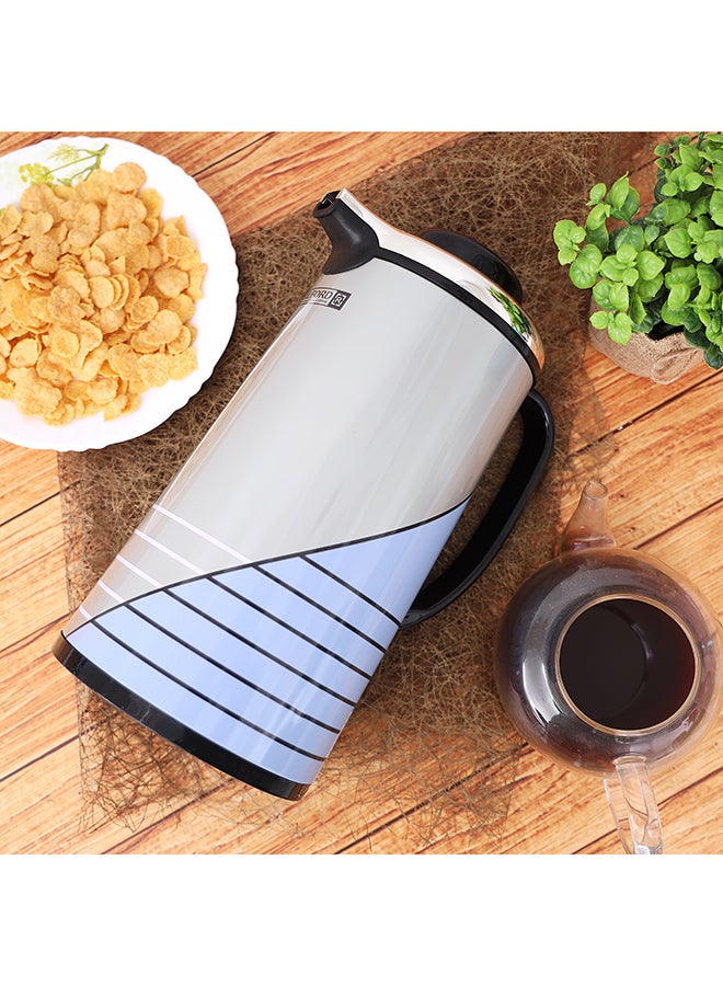 Royalford High Quality Vaccum Flask Glass With Liner 1.3L Long Heat And Cold Retention, Comfortable Handle, Pouring Spot, RF5784 Grey/Black/Purple 1.3Liters - Image 3