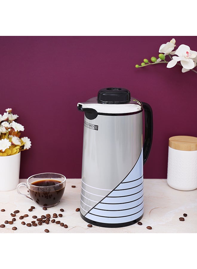 Royalford High Quality Vaccum Flask Glass With Liner 1.3L Long Heat And Cold Retention, Comfortable Handle, Pouring Spot, RF5784 Grey/Black/Purple 1.3Liters - Image 5