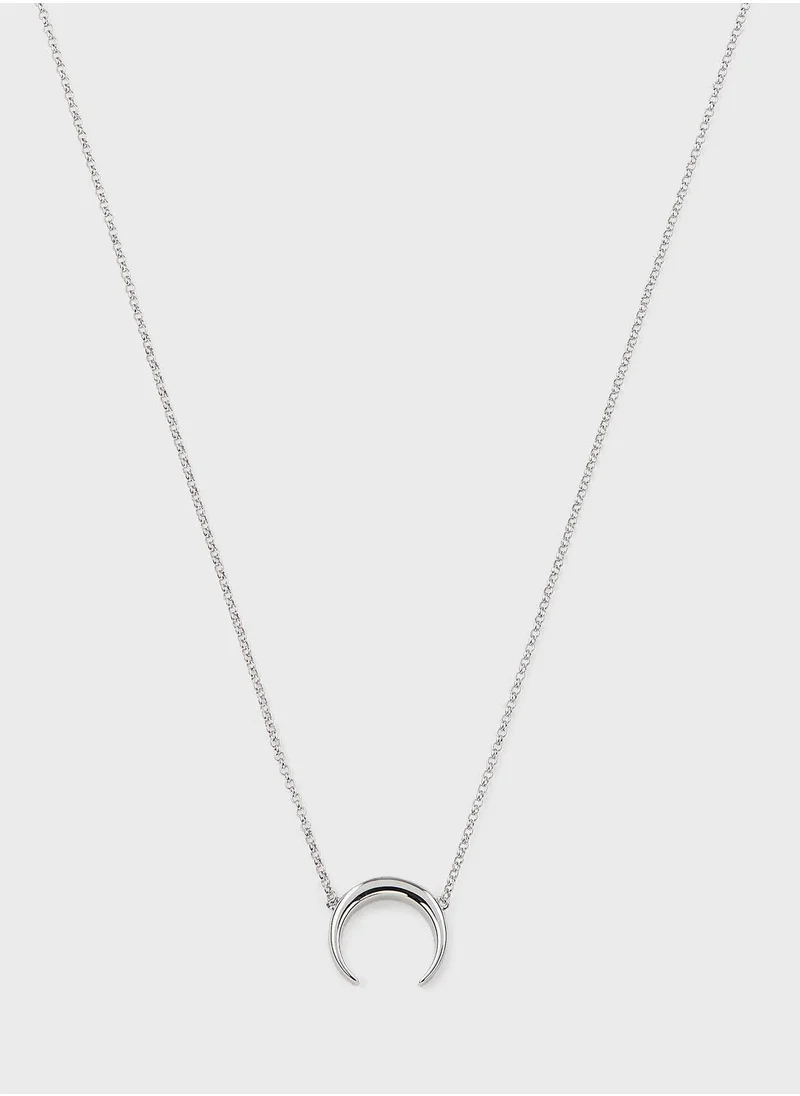 MOMNT Silbertale Half Crescent Moon Necklace