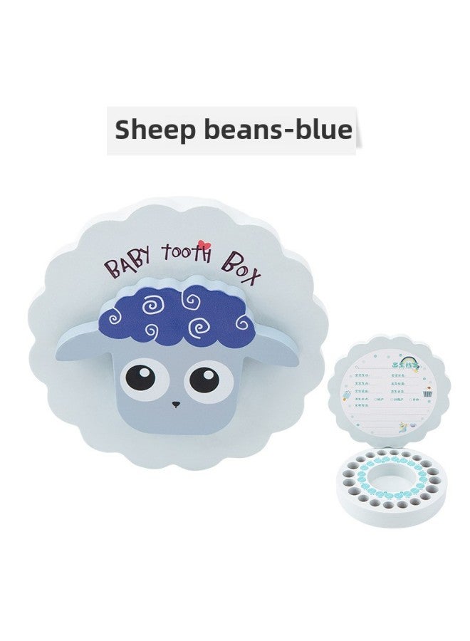 Children's Wooden Nipple Storage Box Girl's Baby Tooth Changing Storage Fetal Hair Collection Bottle Boy Nipple Memorial Box-Color:Sheep Beanie  - Image 1