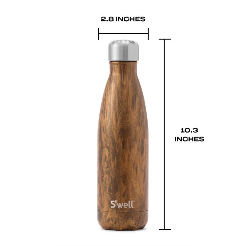 S'well Stainless Steel Water Bottle, 17oz, Teakwood, Triple Layered Vacuum Insulated Containers Keeps Drinks Cold for 36 Hours and Hot for 18, BPA Free, Perfect for On the Go - Image 5