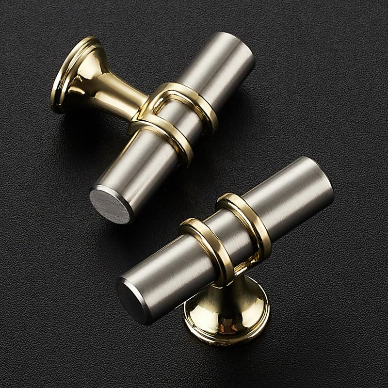 Ravinte Decor 20 Pack Brushed Nickel Cabinet Knobs Gold Kitchen Cabinet Knobs Cabinet Pulls for Kitchen Cabinet Drawer Stainless Steel Dresser Knobs for Cabinet Hardware 2in Length Single Hole - Image 3