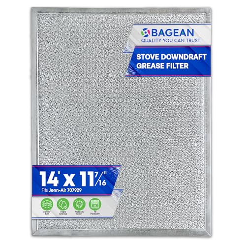 Bagean Downdraft Stovetop Filter Replacement 14” x 11.4” 707929 Compatible with Jenn Air Filter Downdraft - Grease Cooktop Screen Fits Jenair Stove Filters - Blocks Grease & Protecting the Oven (1-Pk) - Image 1