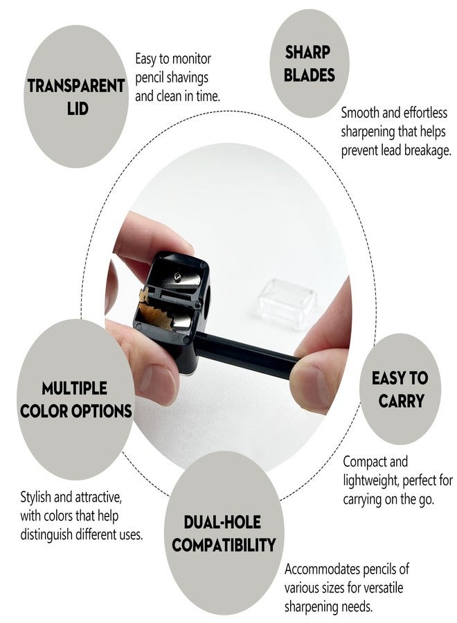 Zoolinn 5 PCS Cosmetic Pencil Sharpeners – Lip, Eyeliner & Brow Pencil Sharpener, Dual Hole Design in Multi Colors, Compact and Portable - Image 5