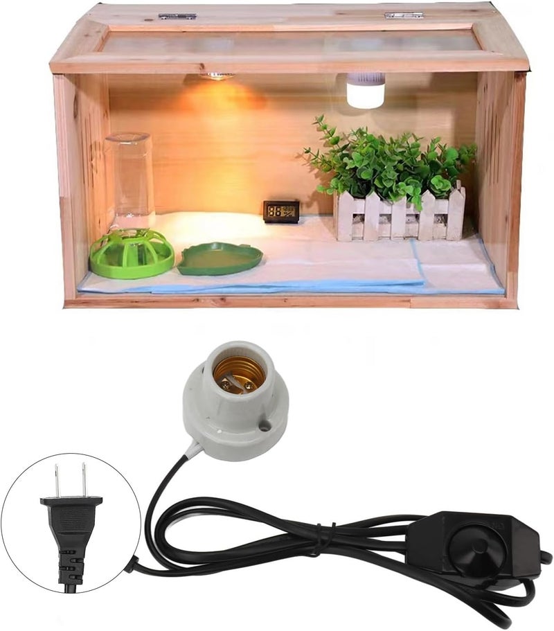 Care processed raw material Reptile Ceramic Heat Lamp Holder, Easy Installation Thermooptic Switch Light Fixture Holder E27 Socket for Tortoise for (US Plug 120V) Stable base - Image 4