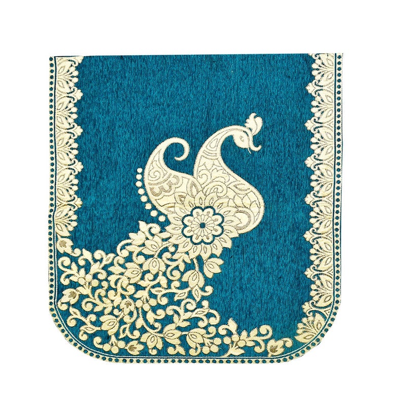 Dazzling DECOR L Shape Velvet Sofa Cover Set for Living Room Printed Sofa Back Slip Covers Panels 3 and 2 and 1 Seater Cover for Long Sofa Couch Slip,Aqua_2923 - Image 4