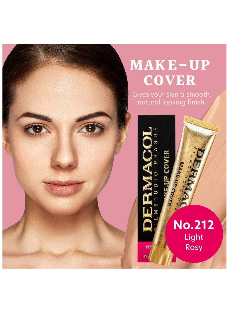 Dermacol Make Up Cover Full Coverage Foundation 30g Shade 212 Long Lasting Waterproof Makeup Cover Cream SPF30 Hypoallergenic & Light Weight Liquid | Tattoo, Acne, Spots, Under eye Skin Cover up - Image 1