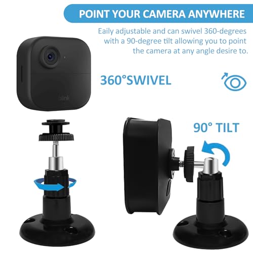 TAICHIPANDA Blink Outdoor Camera Mount 360 Degree Adjustable IndoorOutdoor Wall Mount Bracket for Blink Home Security System Black 3 Pack - Image 3